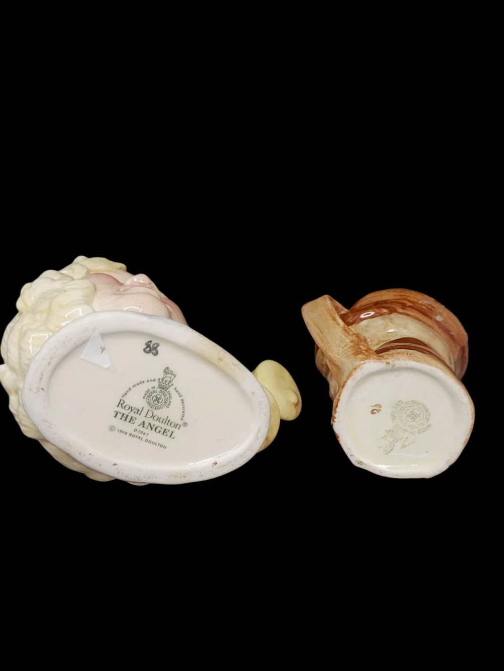3 Vintage Royal Doulton Ceramic Toby Jugs Angel, Peele, Array In Various Size